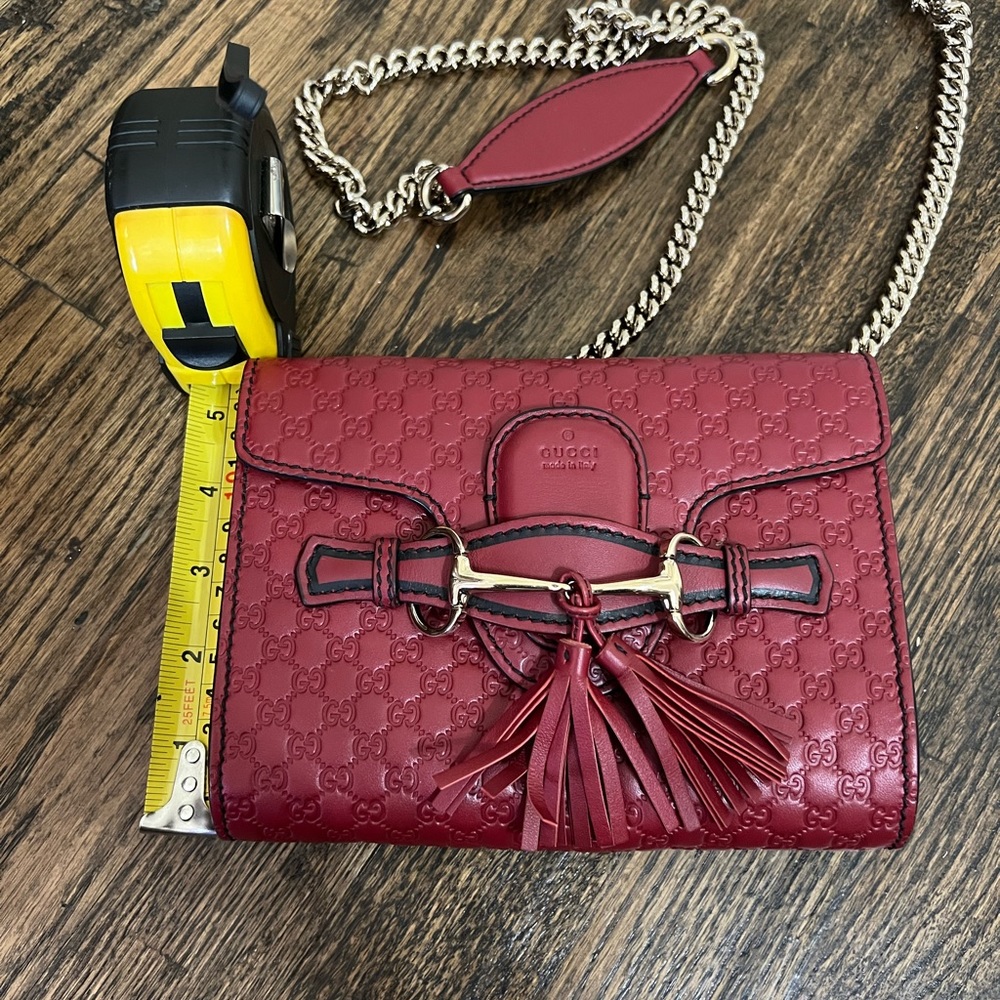 Authentic Gucci Emily Micro Guccissima Mini Red Cross body/Shoulder Bag
